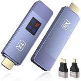 BRAIDOL Wireless HDMI Extender kit with Transmitter/Receiver, Plug-and-Play 2.4G/5G Streaming, 4K decoding and 1080P Output for Laptop, PC, TV Box, and Projector Connections.