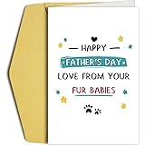Oamiolek Funny Father's Day Card for Cat Dad Dog