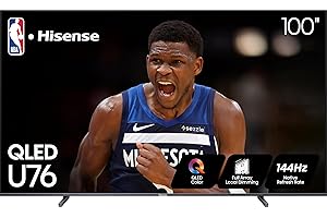 Hisense 100-Inch Class U7 Series ULED 4K UHD Google Smart TV (100U76N) - QLED, Native 144Hz, Motion Rate 480, Dolby Vision, Full Array Local Dimming, Game Mode Pro, Alexa Compatibility