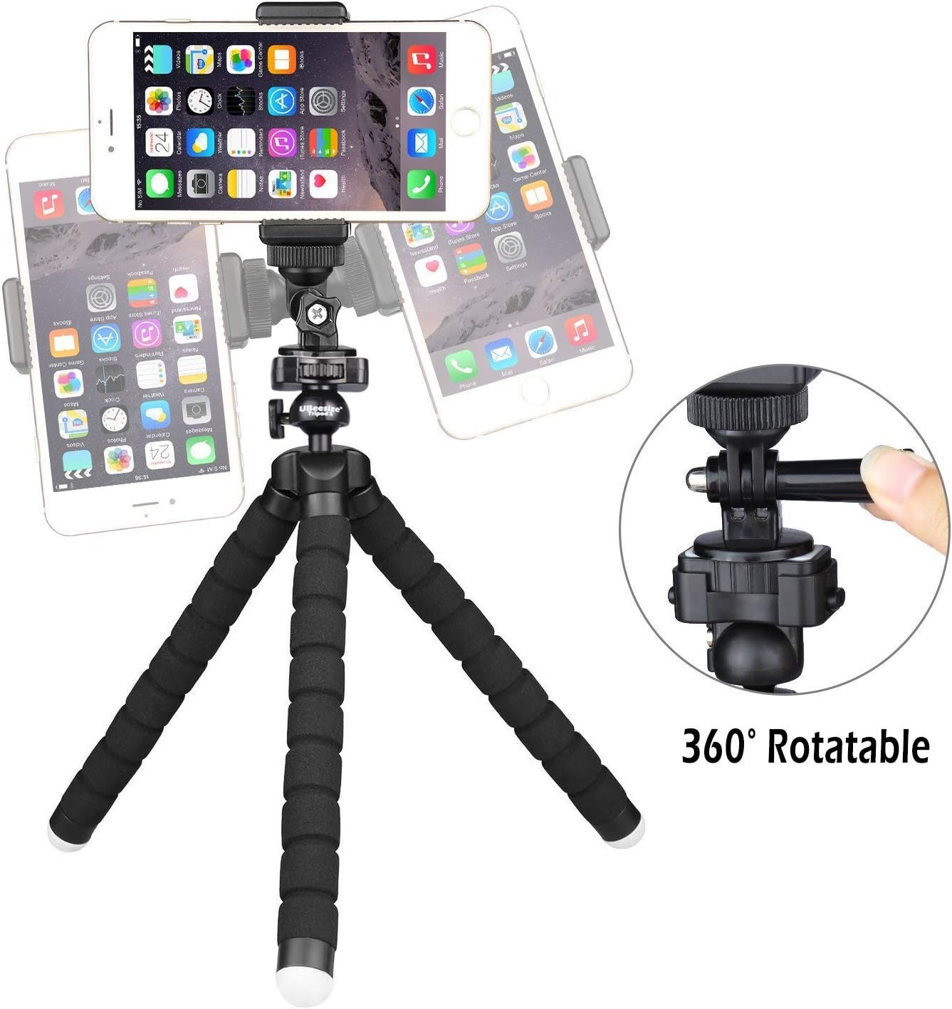 UBeesize Tripod S, Premium Phone Tripod, Flexible Tripod with Wireless Remote Shutter, Compatible with iPhone/Android Samsung, Mini Tripod Stand Holder for Camera GoPro/Mobile Cell Phone (Upgraded) : Camera & Photo