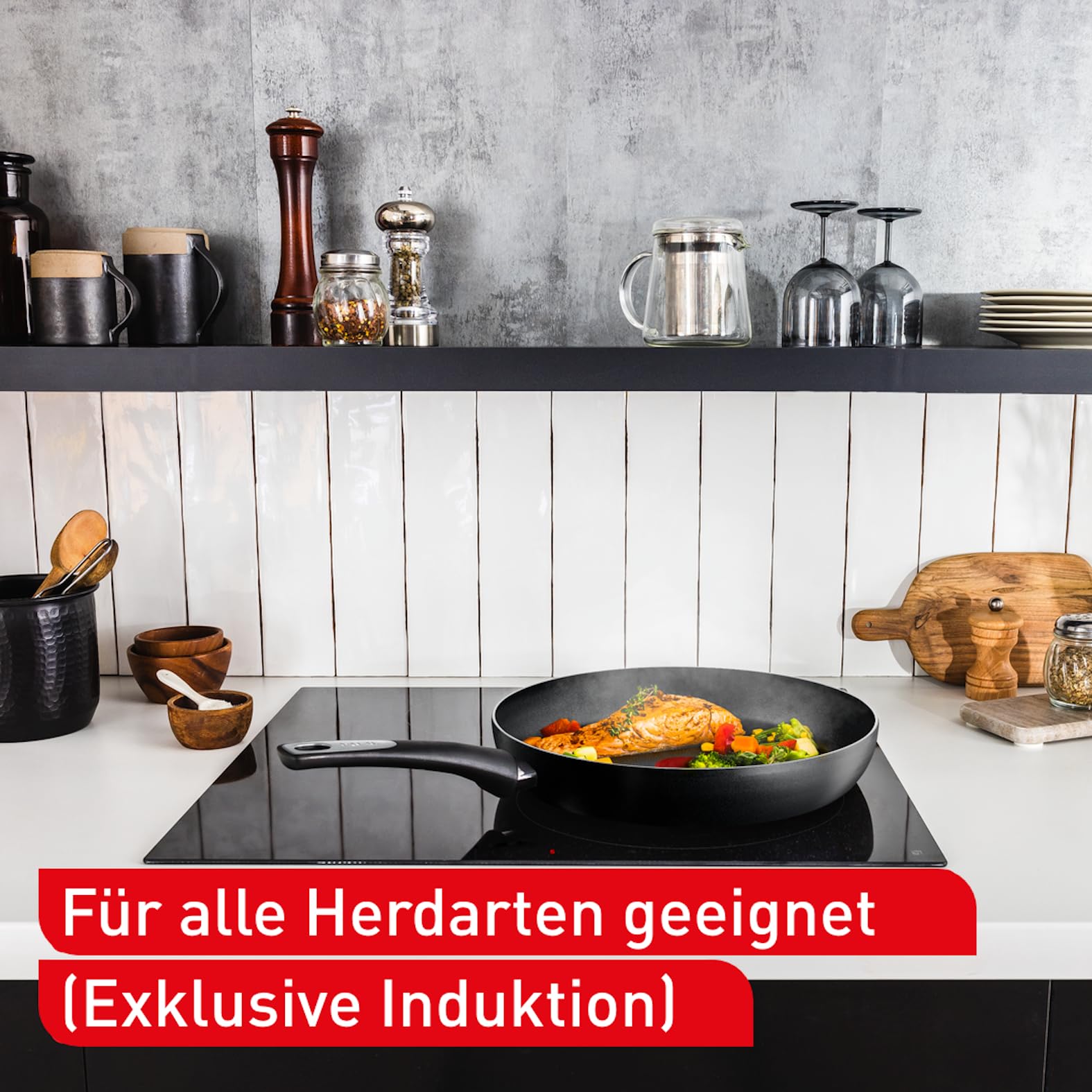 Tefal Hard Titanium Essential Bratpfanne 28 cm, Antihaftversiegelung, Thermo-Signal bei idealer Brattemperatur, spülmaschinengeeignet, Nicht induktionsgeeignet, Made in France, C38806 5