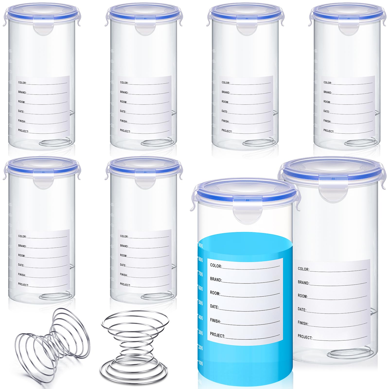 Remerry 8 Sets Paint Container with Stainless Steel Mixing Ball Touch ...
