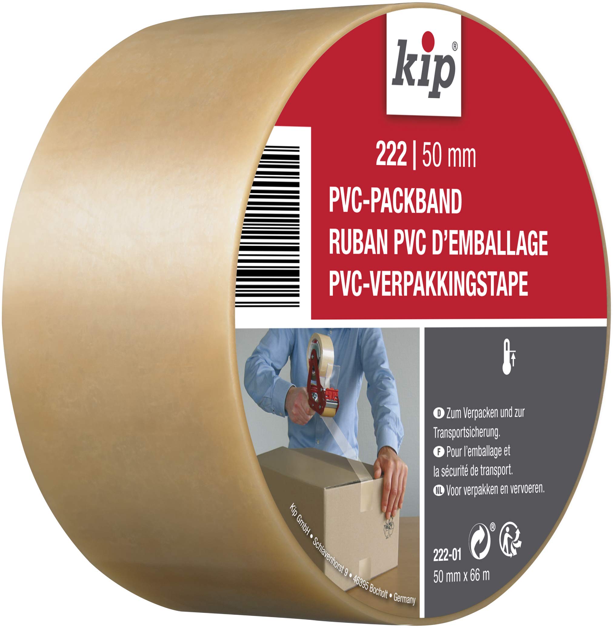 Kip 222 PVC to safely packing and Sealing Packing Tape, 50 mm x 66 m