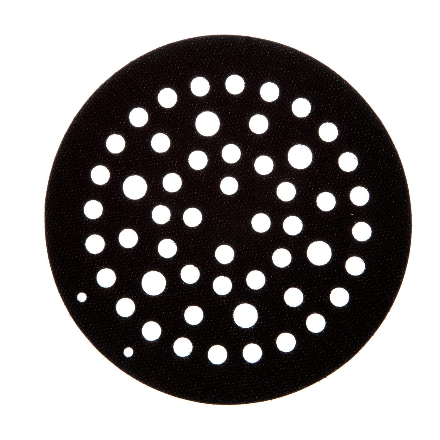 3M Clean Sanding Disc Pad Hook Saver 20446, Hook and Loop, 6" Diameter, 52 Holes, Black (Case of 20)