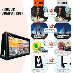 PPXIA Inflatable Screen Outdoor 30ft with Air