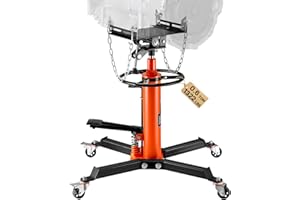 VEVOR Transmission Jack, 1322 LBS Hydraulic Telescoping Transmission Jack, 34.3"-68.5" High Lift Floor Jack Stand with Foot P