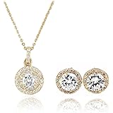 Ocean Fashion Pendant Crystal Earrings Necklace Set