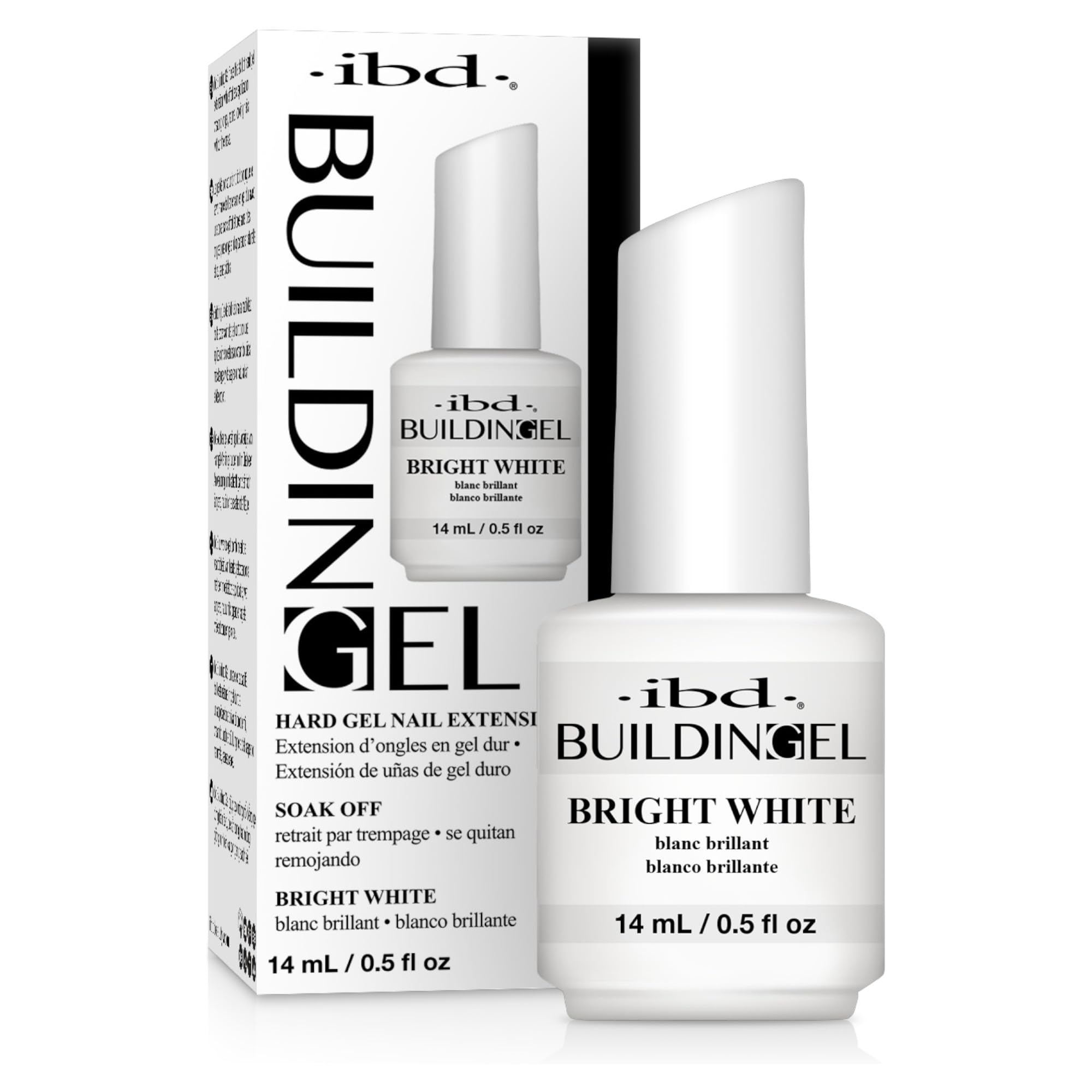 IBD Building Gel Bright White, 1 pack (14 ml) - MADE IN USA - LED/UV building gel 2-in-1 for nail extension