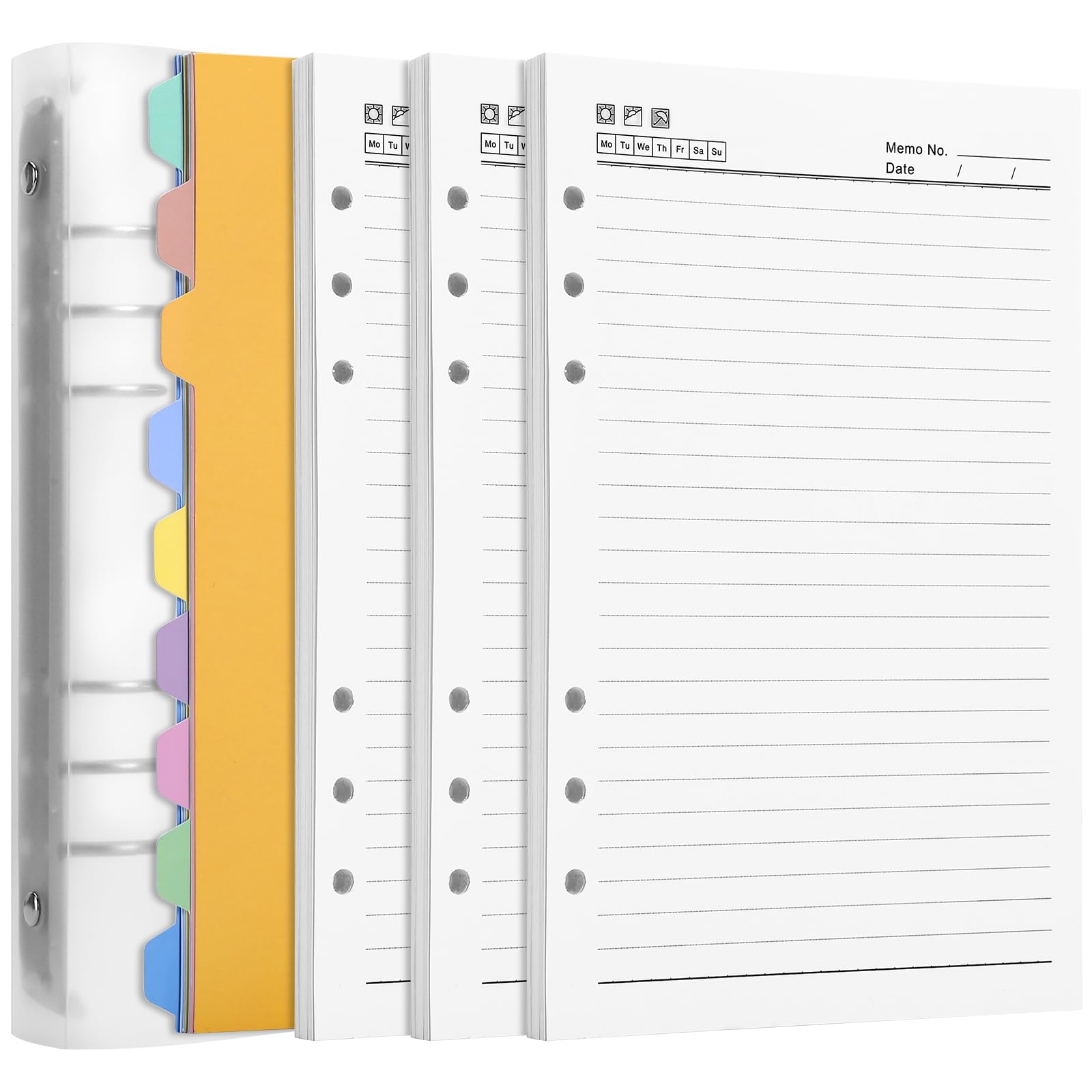 Kesote A5 Notebook With Dividers Refillable Journal Notebook with 9 Part File Dividers 300 Pages Paper for School, Office