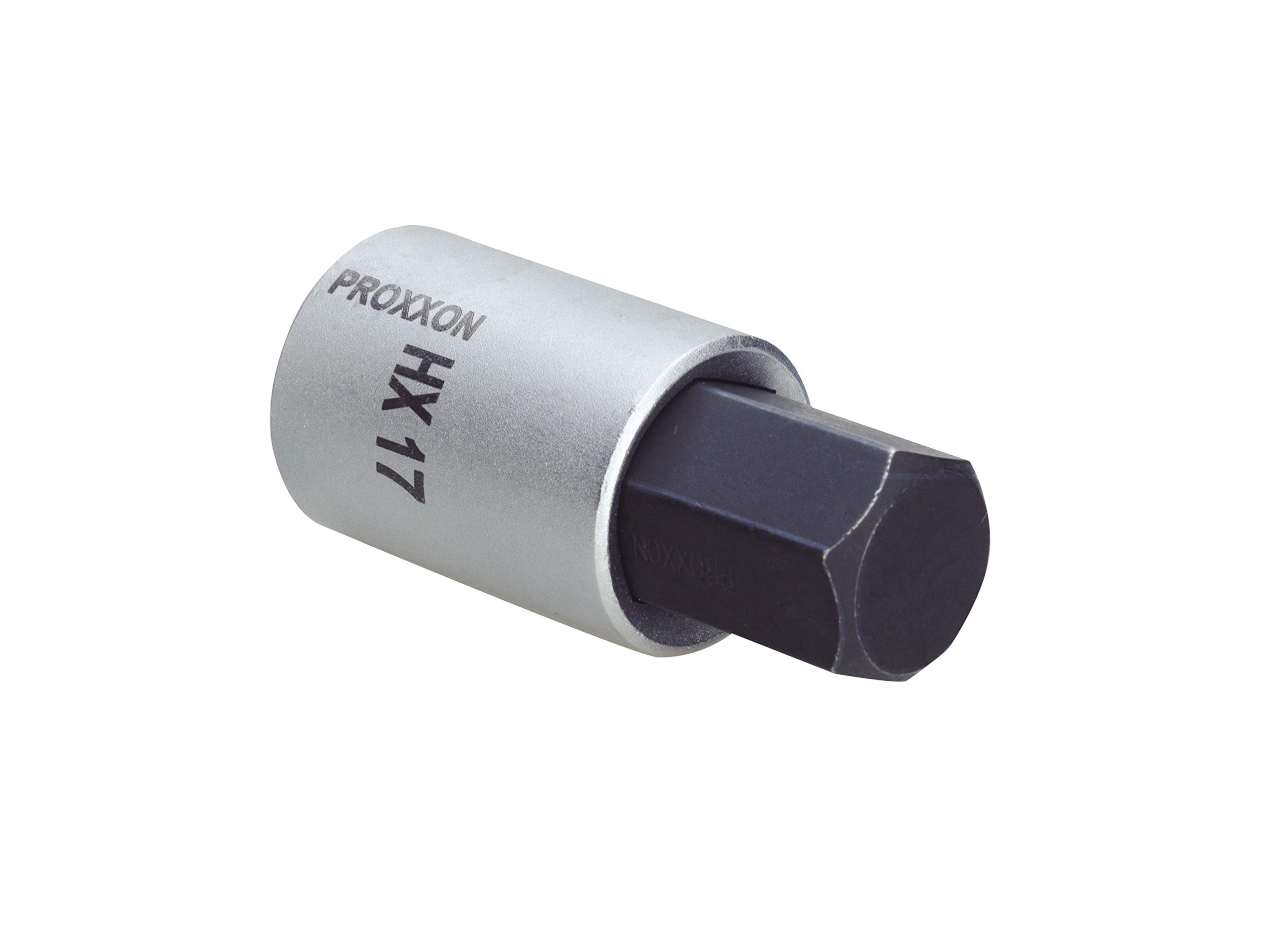 Proxxon Socket Spanner Insert HEX 17 (1/2 inch, Length 55 mm, Ratchet Spanner Insert, Chrome Vanadium Steel) 23471