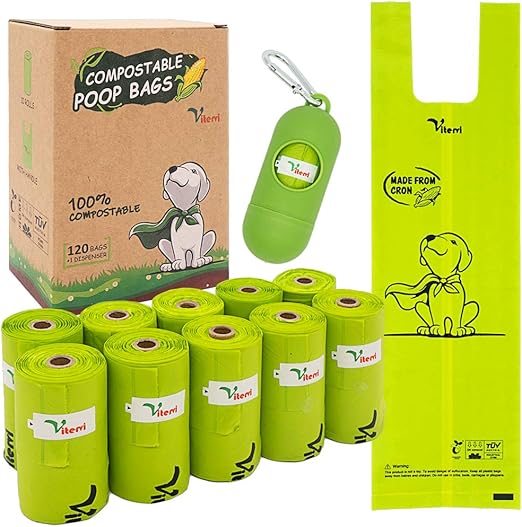 Compostable Dog Poop Bags, Extra Thick Strong 100 LeakProof Doggie