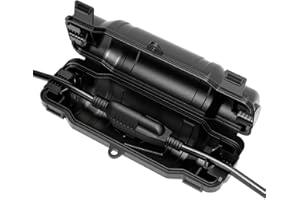 Cismorvex Outdoor Extension Cord Safety Cover with Waterproof Seal IP54 Water-Resistant, Weatherproof Electrical Connection Box with 2 Latches, Plug, Socket, Holiday Decoration Light, Black