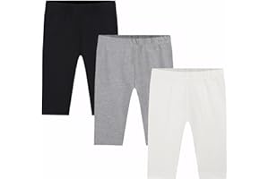 Coralup Girls' Knee Length Cotton Bike Shorts Kids' Summer Casual Sports Shorts 3 Pack 2-8 Years