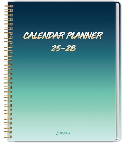 Agenda Planificateur Mensuel 2025-2028 (juillet 2025 à Juin 2028) - Couverture Rigide, Spirales, Format 21,6 X 27,9 Cm