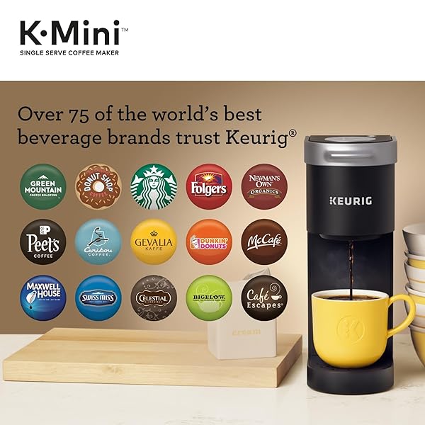 KEURIG K-MINI SINGLE SERVE K-CUP POD COFFEE MAKER, 6 TO 12OZ BREW SIZE, WITH CORD STORAGE, PERFECT FOR SMALL SPACES, BLACK