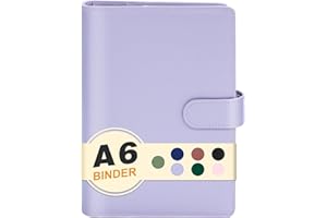 CONVEND A6 Binder 6 Ring,Mini Photocard Binder for A6 Filler Paper, Loose Leaf Personal Planner with Magnetic Buckle Closure(Purple)