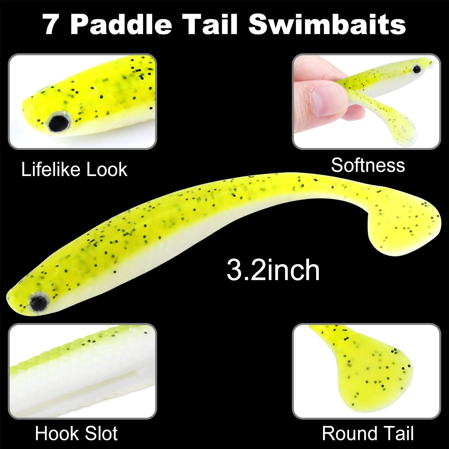 Fishing Lures Baits Fishing Tackle Kit Set Including Paddle Tail Swimbaits Jerkbait Senko Worms Craw Baits Curved Tail Grubs Fishing Accessories for Freshwater or Saltwater : Sports & Outdoors