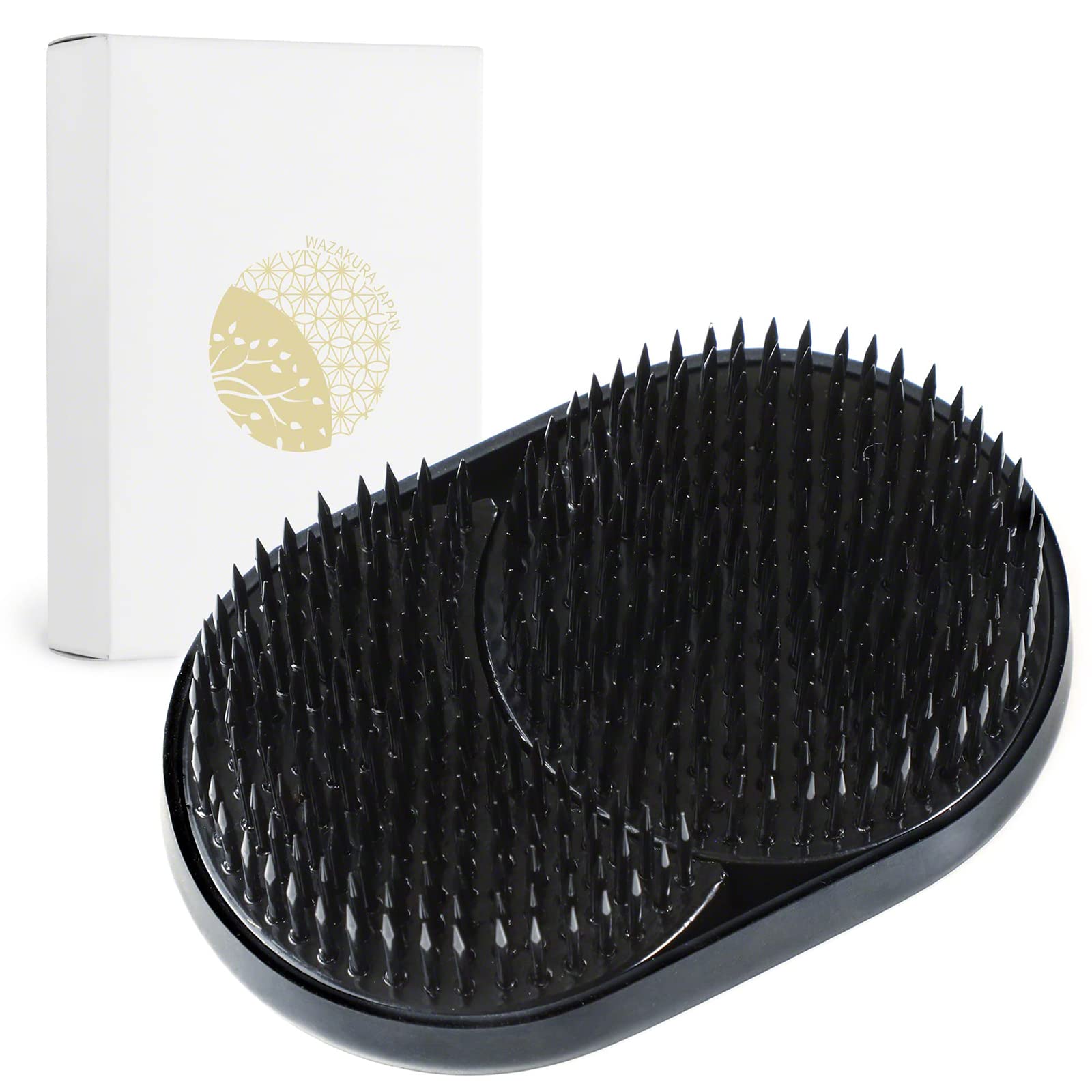 Wazakura Sun and Moon Ikebana Kenzan, Made in Japan, Japanese Flower Holder Pin Frog for Floral Arrangement, Flower Arrangement Accessories - Black Sun and Moon Kenzan