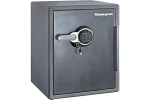 SentrySafe Fireproof and Waterproof Gray Steel Home Safe with Digital Keypad Lock, Floor Safe with Interior Lighting Secures Money, Documents, 2.05 Cubic Feet, SFW205GQC