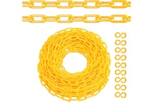BOTYBOTY Plastic Chain, 220 FT Yellow Plastic Chain, Durable Plastic Safety Chain Barrier with 40 Hooks for Crowd Control, Private Property, Parking Lots, Driveways, Queue Line and Construction Sites