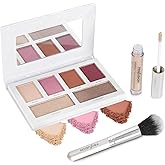 Profusion Cosmetics Beauty Box 6 Shades Palette with Built-In Mirror, Four Versatile Blushes & Two Radiant Highlighters with Liquid Illuminator and Face Brush, Vegan & Cruelty-Free Makeup Set