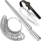 Ring Sizer Measuring Tool Kit, Ring Mandrel Measurer, 27 PCS Premium Steel Measuring Ring Tool, US Ring Size 0-13, 2 PCS Reusable Finger Size 1-17 USA Rings Size with Magnified Glass