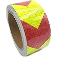 Kraken Sign Co. - Reflective Tape with Extra Strong Adhesive. High Visibility - Red & Yellow Arrows, Industrial Heavy Duty Marking Tape. Waterproof Reflective Outdoor Safety Tape - 2 in by 30 ft