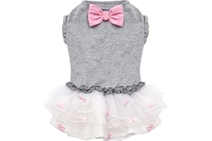 KYEESE Dogs Girl Dress Shirts Pink Bowtie Pet Apparel for Medium Dogs Doggie Clothes