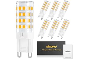 DiCUNO G9 LED Light Bulbs Ceramic Base, 4W (40W Halogen Equivalent), 400lm, 3000K Soft Warm White, 110V 120V, Bi-pin G9 Base 
