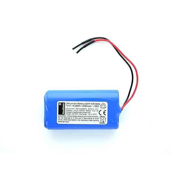 2S1P Lithium Akkupack mit Samsung 18650 Zellen, 2200mAh