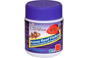 Ocean Nutrition Prime Reef Flakes Fish Food 1.2 Ounces (34 Grams) Jar | Saltwater Marine Aquarium Flake Food for Reef Aquariums | Angelfish Clownfish Damsels Gobies Crabs Shrimp Corals
