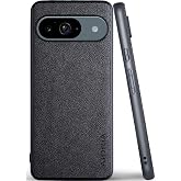 for Google Pixel 9 Case Premium Leather Cover Retro Design Full Protective Phone Case (Black, for Pixel 9)