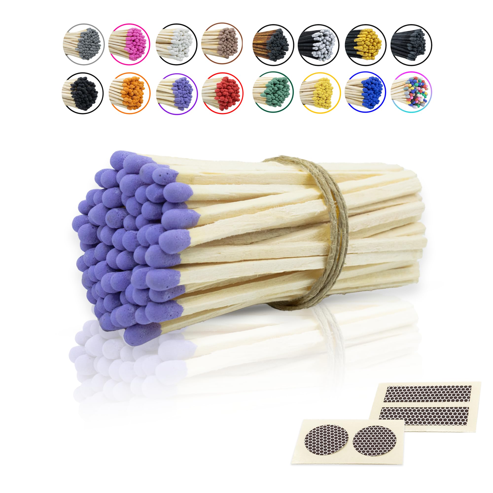 4" Inch Long Wooden Refill Matchsticks with Strike