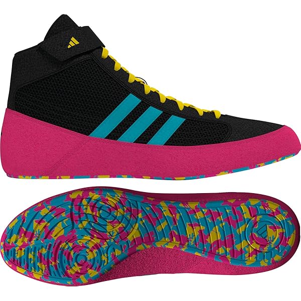 Amazon.com | adidas Adizero Wrestling Shoes, Black/Cyan/Pink, 4 | Wrestling