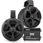 Pyle 6.5" Water-Resistant Off-Road Speakers - 2 Channel Rated Amplifier - ATV, UTV, 4x4, Jeep, Wired RCA, for Boat Stereo Speaker and Other Watercraft (1200 Watts)