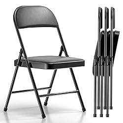 Nazhura 4 Pack Folding Chairs with Padded Cushion