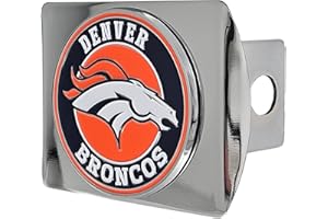 NFL Chrome Metal Hitch Cover with 3D Colored Team Logo by FANMATS - Unique Roundel Molded Design - Easy Installation on Truck, SUV, Car - Ideal Gift for Die Hard Football Fans