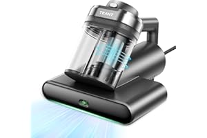Teant Powerful Mattress Bed Vacuum Cleaner, 2-Speed (14kPa/18kPa) Mattress Vacuum with Green Light Dust Detection, 253.7nm UV-C Light, LED Display, HEPA Filter, 149℉ Heat, Aroma for Bed Couch Carpet