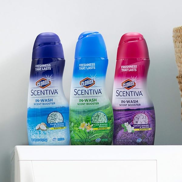 CLOROX SCENTIVA SCENT BOOSTER BEADS LAUNDRY FRESHENER, PACIFIC BREEZE & COCONUT – IN-WASH FRAGRANCE BOOSTER FOR CLOTHES, ODOR ELIMINATOR, LONG-LASTING FRESH SCENT BEADS – 9.7 OUNCE
