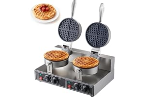 YODHOSA Commercial Waffle Maker, 2400W Waffle Iron, Professional Rotatable Waffle Baker Machine with Temp and Time Control, Non-Stick Baking Pan Stainless Steel for Restaurant Bakeries Kitchen Home