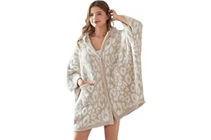 WDCOZY Wearable Blanket Hoodie Poncho Throw Comfy Soft Warm Cape Shawl Cozy Cloak Wrap Hooded with Sleeves For Women Adults