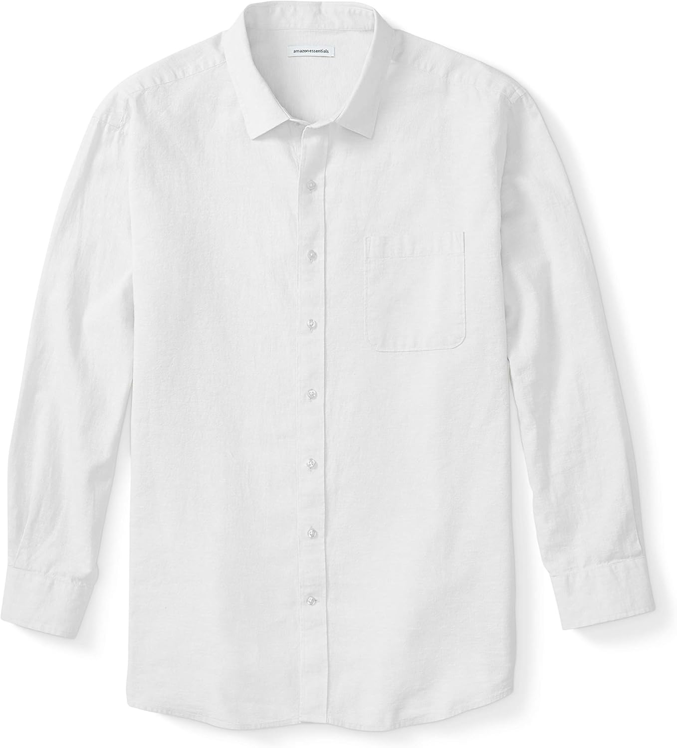  Essentials Men's Big & Tall Long-Sleeve Linen Cotton Shirt fit by DXL: Clothing
