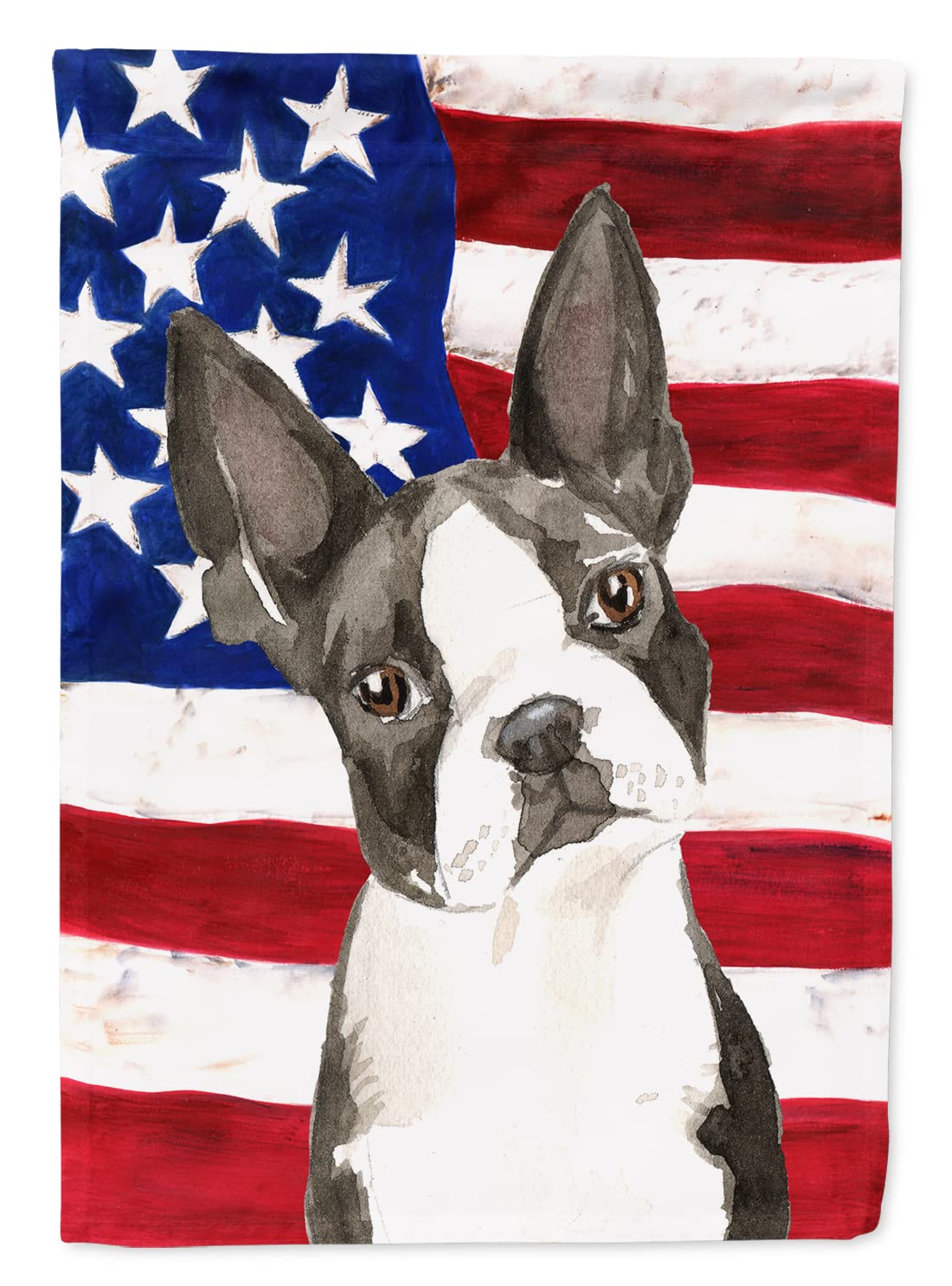 Caroline's Treasures CK1738CHF Patriotic USA Boston Terrier Flag Canvas House Size, Large, Multicolor