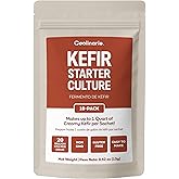Coolinario Kefir Starter (10-Pack, 1.5g Sachets) Live Probiotic Cultures | Homemade Kefir Starter Kit, Smooth, Creamy &amp; Tangy, Non-GMO, No Preservatives, Gluten Free