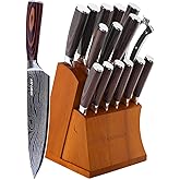 Knife Set 16-Piece Kitchen Knife Set With Wooden Block, Germany High Carbon Stainless Steel Professional Chef Knife Block Set, Ultra Sharp, Forged
