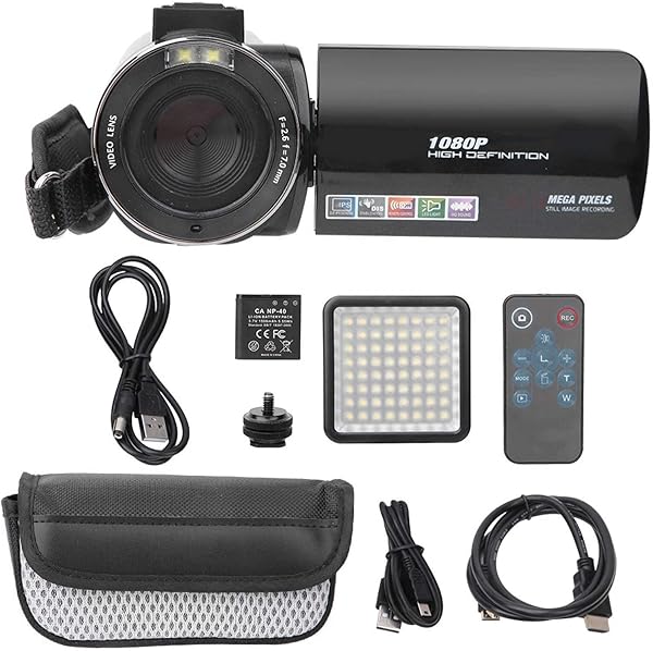 Video Camera LCD Screen 1080Pwith LED Fill Lights Set Support External Microphone