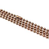 CleverDelights 3.2mm Ball Chain Necklaces - Antique Copper Color - 10 Pack - 24 Inch Length