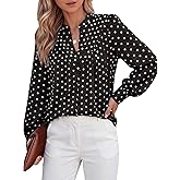 BTFBM Womens Tops Dressy Casual Spring 2026 Boho Floral V Neck Long Sleeve Half Button Down Shirt Work Business Blouses