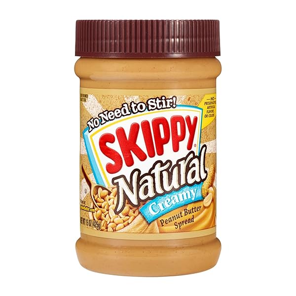 SKIPPY NATURAL PEANUT BUTTER, CREAMY, 15 OZ