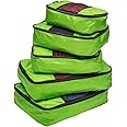 TravelWise Luggage Packing Organization Cubes 5 Pack, Lime, 1 Small, 2 Medium, 2 Large